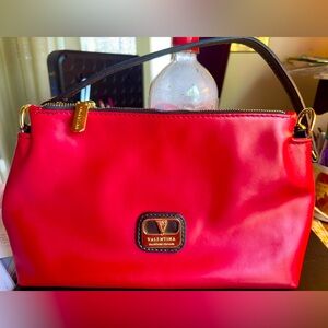 Valentina fine Italian ♥️ Red leather triple entry purse. NWOT Never used!